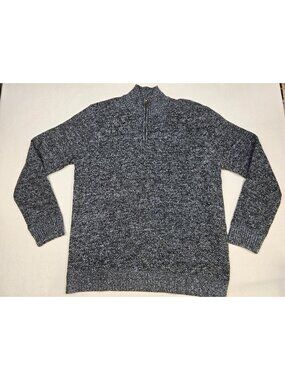 Threadgrit Mens L Gray 1/4 Zip Sweater